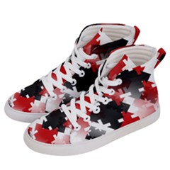 Black And Red Multi Direction Men s Hi-top Skate Sneakers by Vaneshart