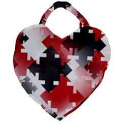 Black And Red Multi Direction Giant Heart Shaped Tote by Vaneshart