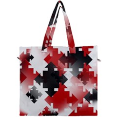 Black And Red Multi Direction Canvas Travel Bag by Vaneshart