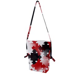 Black And Red Multi Direction Folding Shoulder Bag by Vaneshart