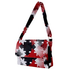 Black And Red Multi Direction Full Print Messenger Bag by Vaneshart