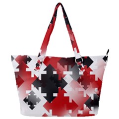 Black And Red Multi Direction Full Print Shoulder Bag by Vaneshart