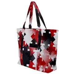 Black And Red Multi Direction Zip Up Canvas Bag by Vaneshart