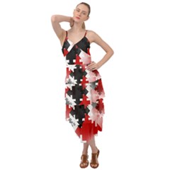 Black And Red Multi Direction Layered Bottom Dress by Vaneshart