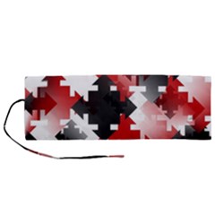 Black And Red Multi Direction Roll Up Canvas Pencil Holder (m) by Vaneshart