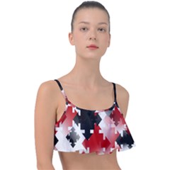 Black And Red Multi Direction Frill Bikini Top by Vaneshart