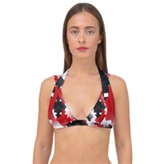 Black And Red Multi Direction Double Strap Halter Bikini Top by Vaneshart