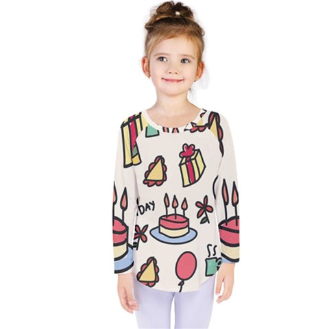 Kids Birthday Kids  Long Sleeve Tee by Vaneshart