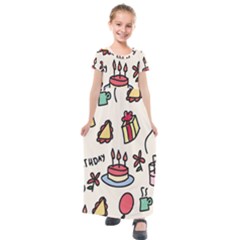 Kids Birthday Kids  Short Sleeve Maxi Dress by Vaneshart