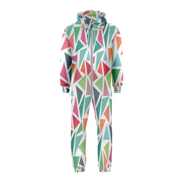 Colorful Triangle Vector Pattern Hooded Jumpsuit (Kids)