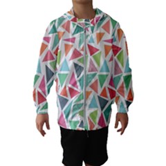 Colorful Triangle Vector Pattern Kids  Hooded Windbreaker by Vaneshart