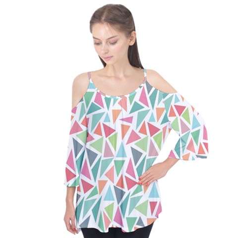 Colorful Triangle Vector Pattern Flutter Tees by Vaneshart