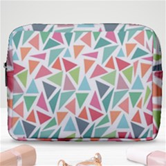 Colorful Triangle Vector Pattern Make Up Pouch (large) by Vaneshart