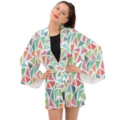 Colorful Triangle Vector Pattern Long Sleeve Kimono