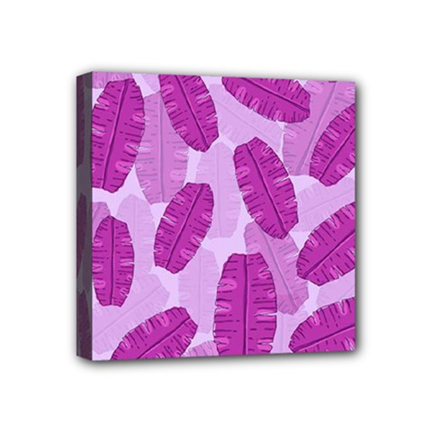 Exotic Tropical Leafs Watercolor Pattern Mini Canvas 4  X 4  (stretched) by Vaneshart