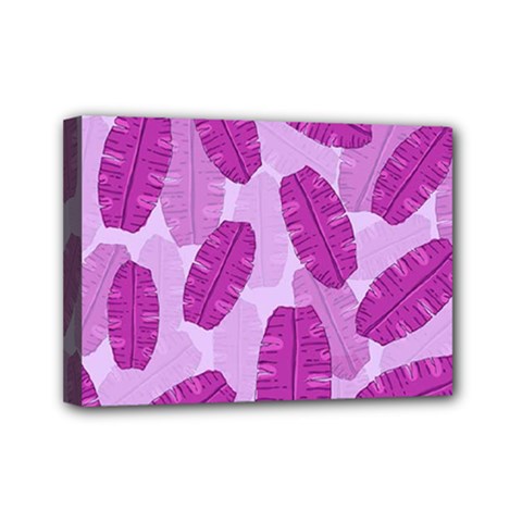 Exotic Tropical Leafs Watercolor Pattern Mini Canvas 7  X 5  (stretched) by Vaneshart