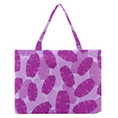 Exotic Tropical Leafs Watercolor Pattern Zipper Medium Tote Bag by Vaneshart