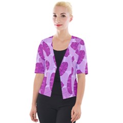 Exotic Tropical Leafs Watercolor Pattern Cropped Button Cardigan by Vaneshart