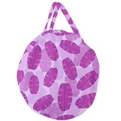 Exotic Tropical Leafs Watercolor Pattern Giant Round Zipper Tote by Vaneshart