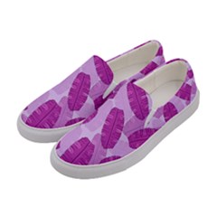 Exotic Tropical Leafs Watercolor Pattern Women s Canvas Slip Ons by Vaneshart