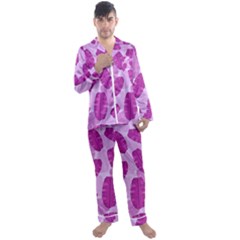 Exotic Tropical Leafs Watercolor Pattern Men s Satin Pajamas Long Pants Set by Vaneshart