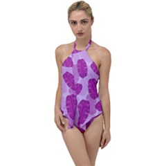 Exotic Tropical Leafs Watercolor Pattern Go With The Flow One Piece Swimsuit by Vaneshart