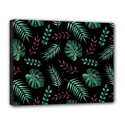 Tropical Leaves Pattern Canvas 14  X 11  (stretched) by Vaneshart