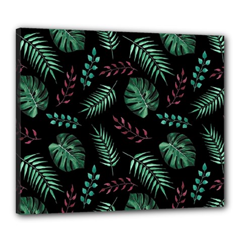 Tropical Leaves Pattern Canvas 24  X 20  (stretched) by Vaneshart