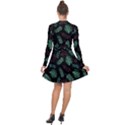 Tropical Leaves Pattern Long Sleeve Panel Dress View2