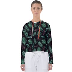 Tropical Leaves Pattern Women s Slouchy Sweat by Vaneshart