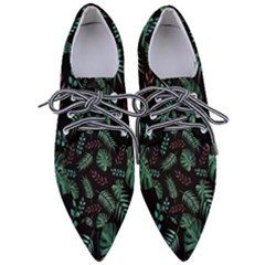 Tropical Leaves Pattern Women s Pointed Oxford Shoes by Vaneshart