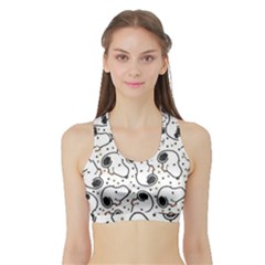 Dog Pattern Sports Bra With Border by Vaneshart