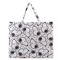 Dog Pattern Zipper Large Tote Bag by Vaneshart