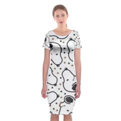 Dog Pattern Classic Short Sleeve Midi Dress by Vaneshart