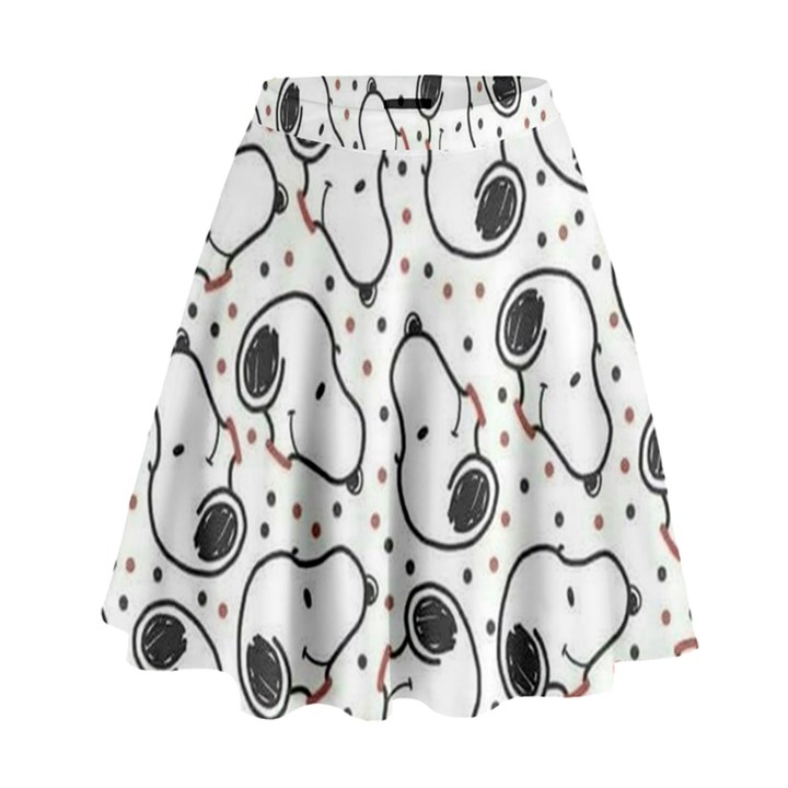 Dog Pattern High Waist Skirt