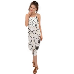 Dog Pattern Waist Tie Cover Up Chiffon Dress