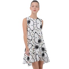 Dog Pattern Frill Swing Dress by Vaneshart