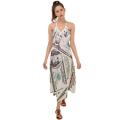 Mixed Dollars Halter Tie Back Dress 