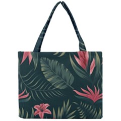 Tropical Flowers Pattern Tekstura Fon Background Pattern Mini Tote Bag by Vaneshart