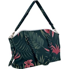 Tropical Flowers Pattern Tekstura Fon Background Pattern Canvas Crossbody Bag