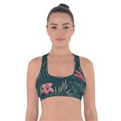 Tropical Flowers Pattern Tekstura Fon Background Pattern Cross Back Sports Bra by Vaneshart