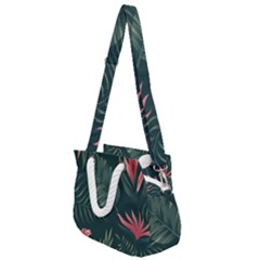 Tropical Flowers Pattern Tekstura Fon Background Pattern Rope Handles Shoulder Strap Bag by Vaneshart