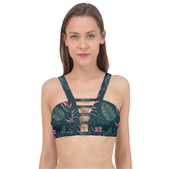 Tropical Flowers Pattern Tekstura Fon Background Pattern Cage Up Bikini Top