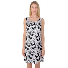 Panda Pattern Sleeveless Satin Nightdress by Vaneshart