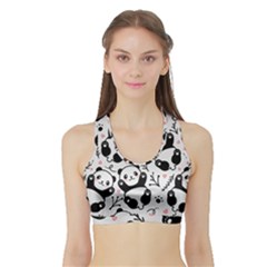 Panda Pattern Sports Bra With Border by Vaneshart