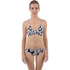 Panda Pattern Wrap Around Bikini Set by Vaneshart