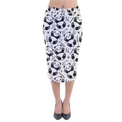 Panda Pattern Velvet Midi Pencil Skirt by Vaneshart