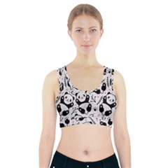 Panda Pattern Sports Bra With Pocket by Vaneshart