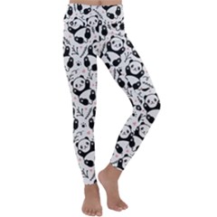 Panda Pattern Kids  Lightweight Velour Classic Yoga Leggings by Vaneshart