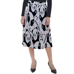 Panda Pattern Classic Velour Midi Skirt  by Vaneshart